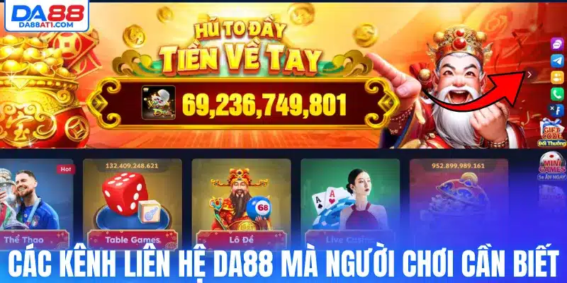 Các kênh liên hệ Da88 mà người chơi cần biết