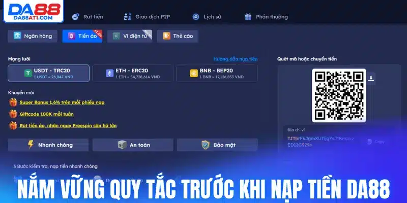 Nắm vững quy tắc trước khi nạp tiền Da88